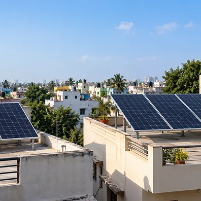 1kW and 2kW rooftop solar system on an Indian home terrace